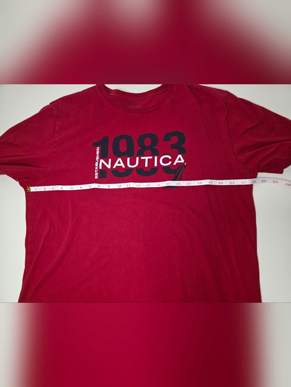 Nautica Mens XL Red Short Sleeve T-Shirt 'Established 1983' - Picture 6 of 9
